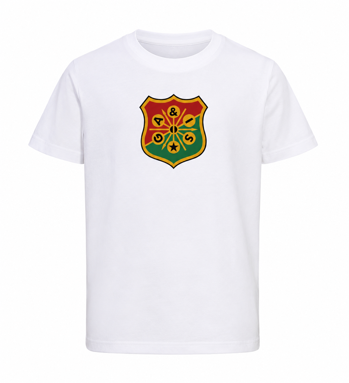 T-shirt barn vit emblem